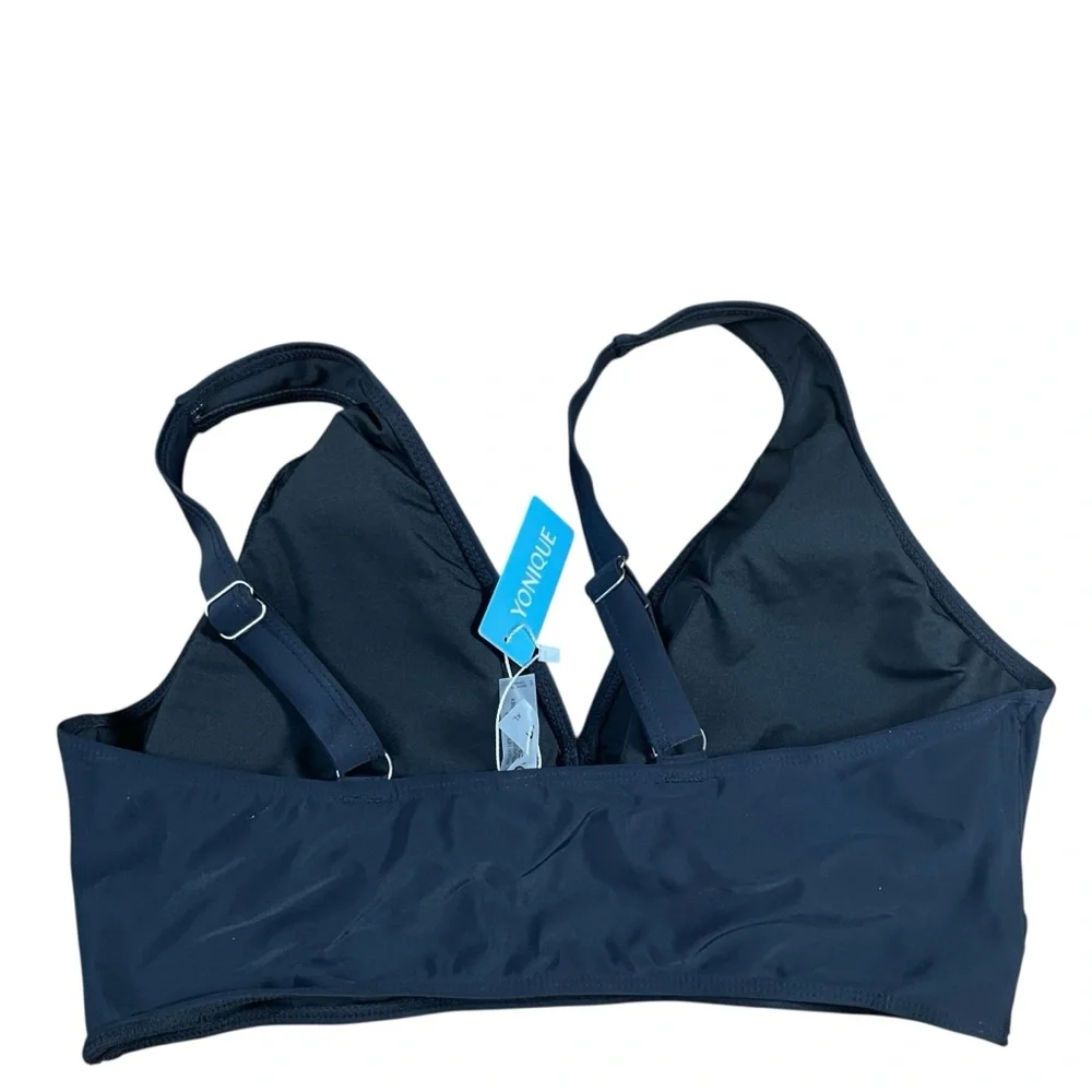 NWT Yonique Bikini Top Elegant‎ Criss Cross Design Adjustable XL